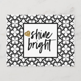 Moderne Black White Gold Art-kaart Briefkaart