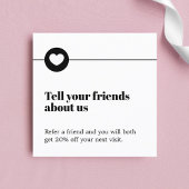 Moderne Black White Heart Salon Aanbevelingskaartje