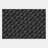 Moderne Black White Kerstboom Vakantie Inpakpapier Vel (Voorkant 2)