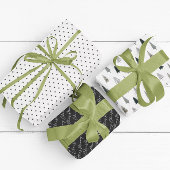Moderne Black White Kerstboom Vakantie Inpakpapier Vel