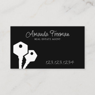 Moderne Black & White Keys makelaar Visitekaartje