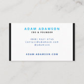 Moderne Black & White Oprichter CEO Visitekaartje (Achterkant)