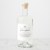 Moderne Black & White productopslaglabels Likeurfles Etiket (Voorkant)