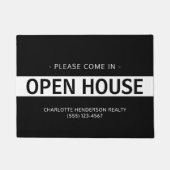 Moderne Black White Real Estate Open House Deurmat (Voorkant)