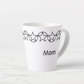 Moderne Black & White Star Gepersonaliseerde Latte Mok (Rechterhoek)