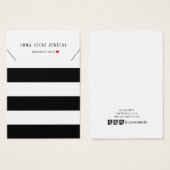Moderne Black White Stripes Ketting Display Kaart (Voorkant /achterkant)