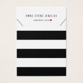 Moderne Black White Stripes Ketting Display Kaart (Voorkant)