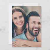 Moderne Black White Text Photo Engagement Party Kaart (Achterkant)