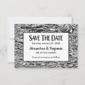 Moderne Black White Waterverf Wedding Custom Save The Date (Voorkant)