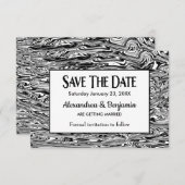 Moderne Black White Waterverf Wedding Custom Save The Date (Voorkant / Achterkant)