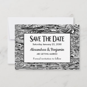 Moderne Black White Waterverf Wedding Custom Save The Date