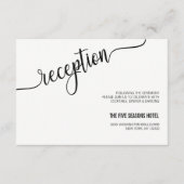 Moderne Black White Wedding RecEPING-kaart voor zw Informatiekaartje (Voorkant)