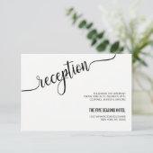 Moderne Black White Wedding RecEPING-kaart voor zw Informatiekaartje (Staand voorkant)