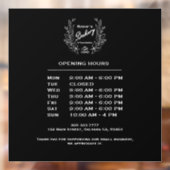 Moderne Black White Wreath Bakery Logo Open Uours Raamsticker (Vel 2)
