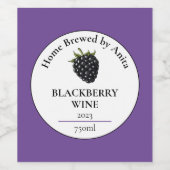 Moderne BlackBerry wijnfles Wijn Etiket (Enkel label)