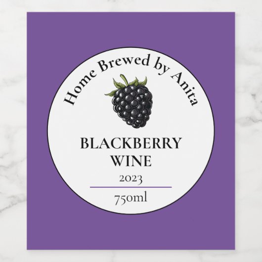 Moderne BlackBerry wijnfles Wijn Etiket (Enkel label)