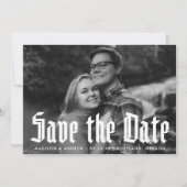 Moderne Blackletter Typografie Foto Save The Date (Voorkant)