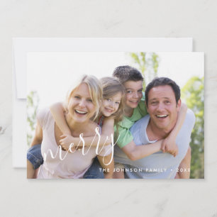 Moderne Blad Merry Holiday Fotokaart Feestdagenkaart
