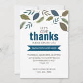 Moderne blad, Thanksgiving diner Kaart (Voorkant)