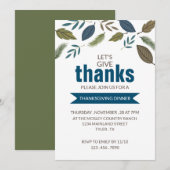 Moderne blad, Thanksgiving diner Kaart (Voorkant / Achterkant)