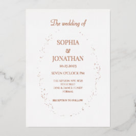 Moderne bladbladbladbladeren bruiloft folie uitnodiging