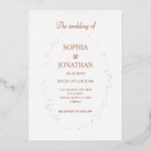 Moderne bladbladbladbladeren bruiloft folie uitnodiging (Voorkant)