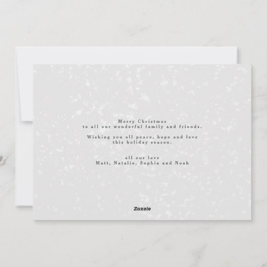 Moderne bladbladesucalyptusscript, multi-foto feestdagenkaart (Achterkant)