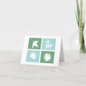 Moderne bladeren botanische collage dank u kaart (Voorkant)