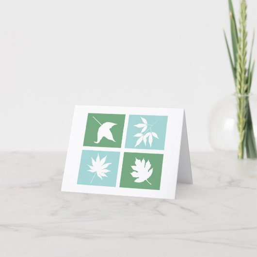 Moderne bladeren botanische collage dank u kaart (Voorkant)