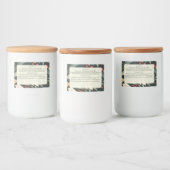 Moderne Bladeren en Bessen Kerst Bakmix Voedselcontainer Etiket (Flessen)