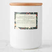Moderne Bladeren en Bessen Kerst Bakmix Voedselcontainer Etiket (Voorkant)