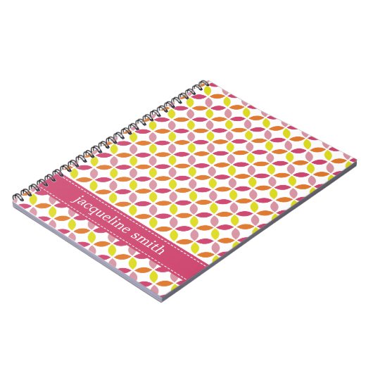 Moderne bladeren Gepersonaliseerd Notitieboek - Ro (Linkerzijde)