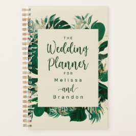 Moderne bladeren groen tropische thema bruiloft planner