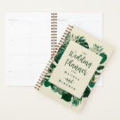 Moderne bladeren groen tropische thema bruiloft planner (Display)