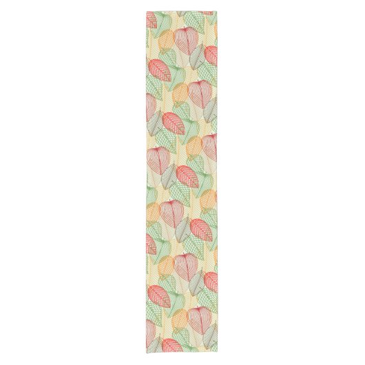 Moderne bladeren korte tafelloper (Voorkant)