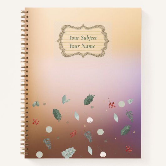 Moderne bladeren Notitieboek (Voorkant)