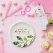 Moderne bladeren papieren bordje (Feest)