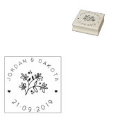 Moderne bladeren sparen de datum bruiloft aankondi rubberstempel (Gestempeld)
