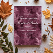 Moderne Bladeren Thanksgiving Cocktailparty Kaart