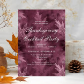 Moderne Bladeren Thanksgiving Cocktailparty Kaart