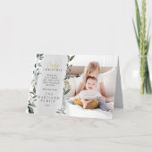 Moderne bladesucalyptusscriptfoto Kerstmis Feestdagen Kaart (Voorkant)