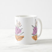 Moderne bladgrafiek met witte achtergrond koffiemok (Voorkant rechts)