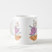 Moderne bladgrafiek met witte achtergrond koffiemok (Voorkant links)