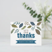 Moderne bladgroei, uitnodiging voor Thanksgiving d (Staand voorkant)