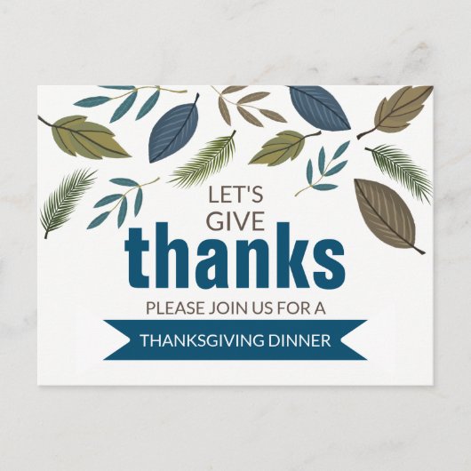 Moderne bladgroei, uitnodiging voor Thanksgiving d (Voorkant)