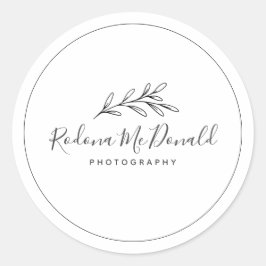 Moderne bladgroen professional ronde sticker