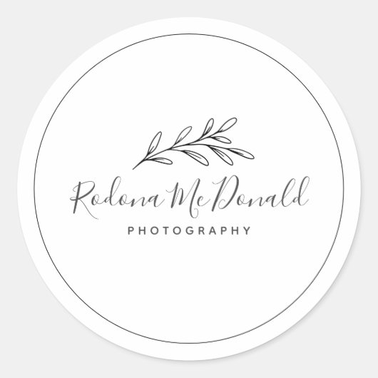 Moderne bladgroen professional ronde sticker (Voorkant)