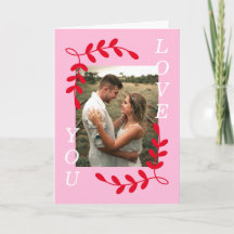 Moderne Bladkrans Lief Je Foto Roze Valentijn