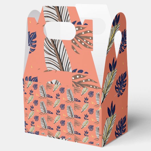 Moderne bladpatroon feestbenodigdheden bedankdoosjes (Geopend)