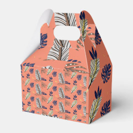 Moderne bladpatroon feestbenodigdheden bedankdoosjes